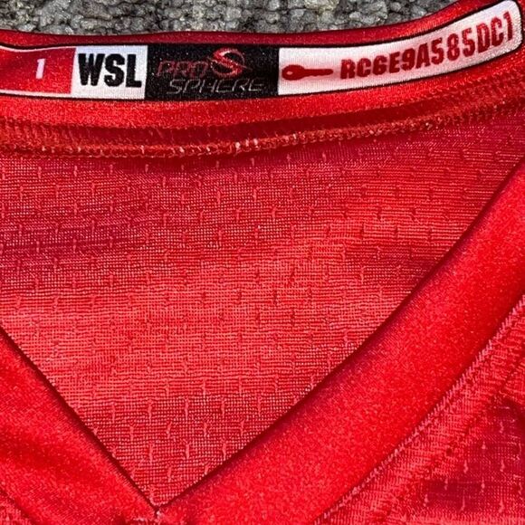 Spear Strong Jersey Number 1 Size Medium Red Athletic Performance Sports Shirt - Picture 2 of 7